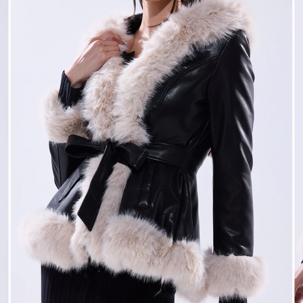 HOODED KENZY FUR TRIM MOTO - M